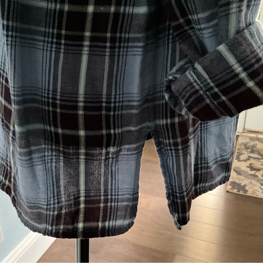 j.jill Small Plaid Button-Down / Button-Up Blue B… - image 7